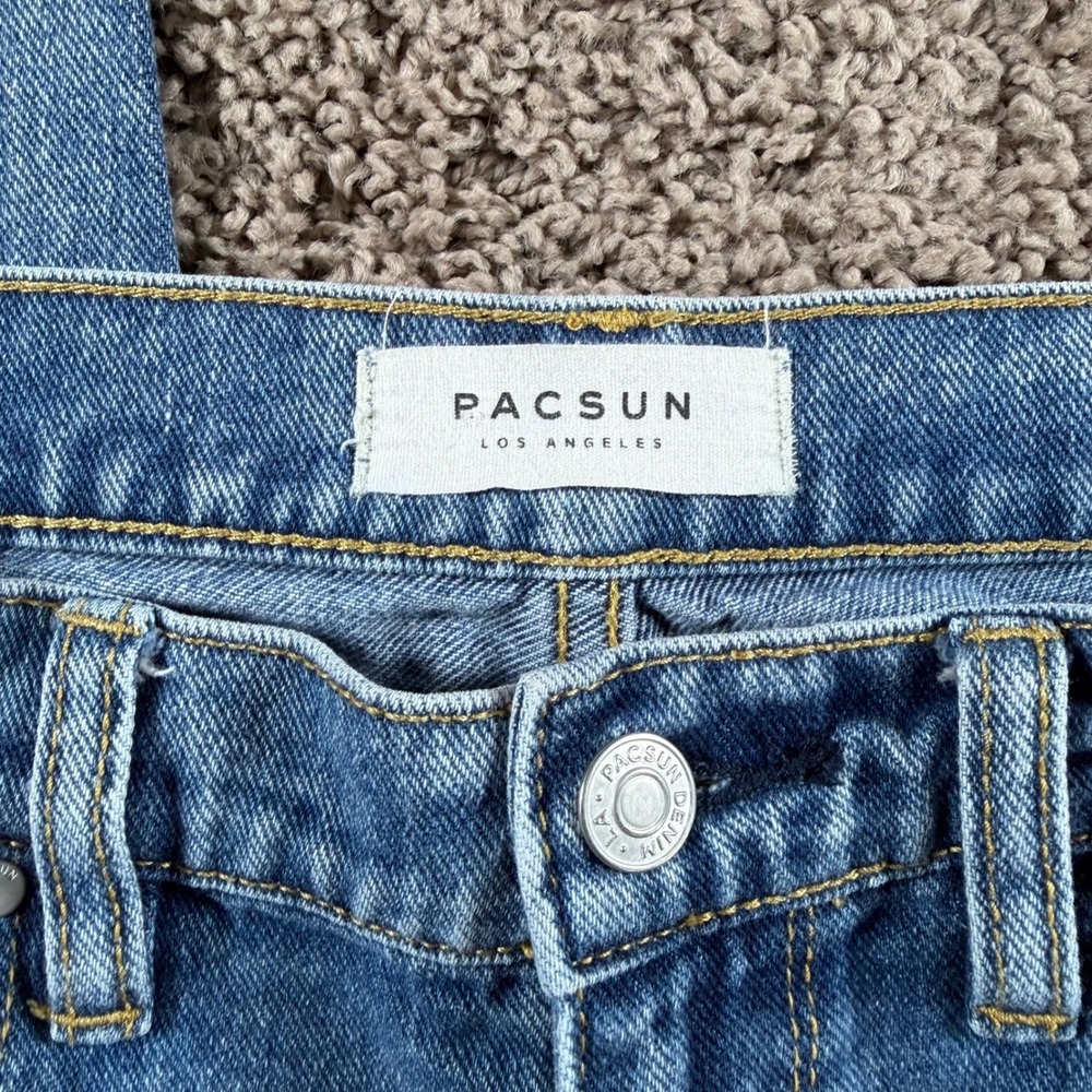 PacSun Vintage Icon Patchwork mid Rise skinny Jeans Blue 27 boho retro Y2K ankle - Picture 3 of 10